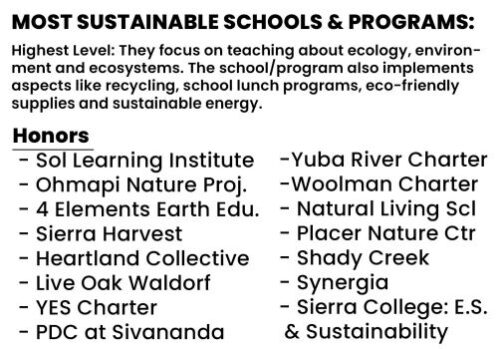 sustainable schools sierra foothills california