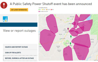 pg&e power shut down outage nevada county, ca , grass valley, nevada city california